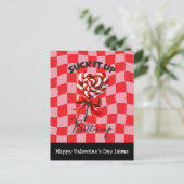 Lollipop Candy Funny Valentines Day Postcard Postkarte (Stehend Vorderseite)