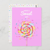 Lollipop Candy Illustration Haben einen süßen Tag Postkarte (Vorne/Hinten)
