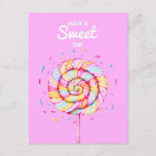 Lollipop Candy Illustration Haben einen süßen Tag Postkarte