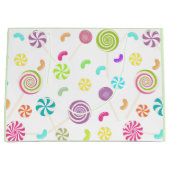 Lollipop Candy Muster Custom Gift Bag Große Geschenktüte (Vorderseite)