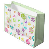 Lollipop Candy Muster Custom Gift Bag Große Geschenktüte (Vorderseite Schrägansicht)