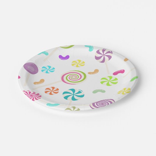 Lollipop Candy Party Paper Tellers Pappteller (Schrägansicht)