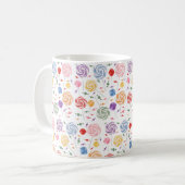Lollipop Candy Pattern farbenfroh Kaffeetasse (Vorderseite Links)