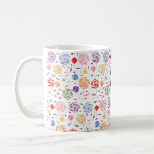 Lollipop Candy Pattern farbenfroh Kaffeetasse (Links)