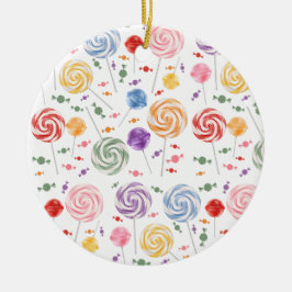 Lollipop Candy Pattern farbenfroh Keramik Ornament
