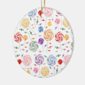 Lollipop Candy Pattern farbenfroh Keramik Ornament (Links)