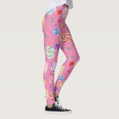 Lollipop Candy Pattern farbenfroh Leggings (Rechts)