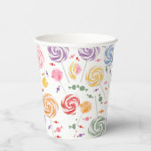 Lollipop Candy Pattern farbenfroh Pappbecher (Rechts)