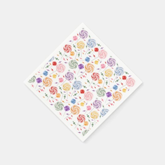 Lollipop Candy Pattern farbenfroh Serviette (Ecke)
