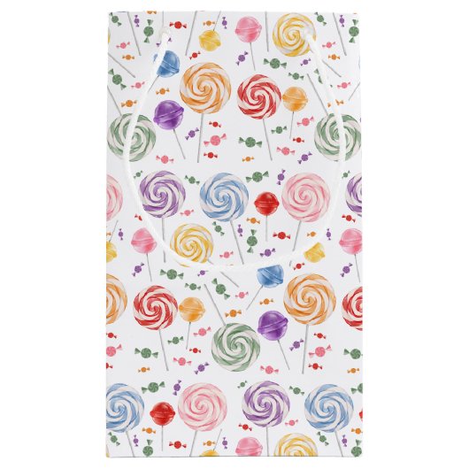 Lollipop Candy Pattern farbenfrohe kleine Geschenk Geschenktüte (Rückseite)