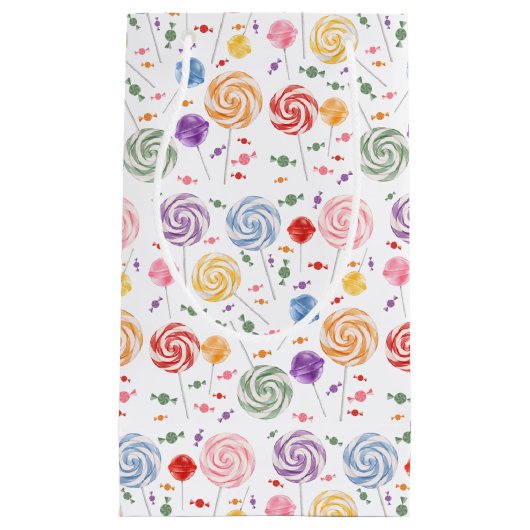 Lollipop Candy Pattern farbenfrohe kleine Geschenk Geschenktüte (Vorderseite)