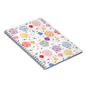 Lollipop Candy Pattern Farbiges Notebook Notizblock (Rechte Seite)