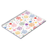 Lollipop Candy Pattern Farbiges Notebook Notizblock (Linke Seite)