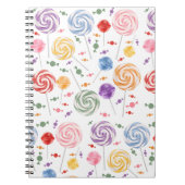 Lollipop Candy Pattern Farbiges Notebook Notizblock (Vorderseite)