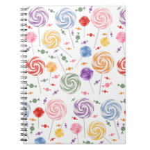 Lollipop Candy Pattern Farbiges Notebook