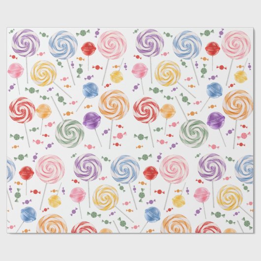Lollipop Candy Pattern farbiges Wrapping Paper Geschenkpapier (Flach)