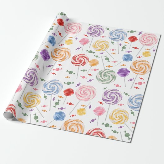 Lollipop Candy Pattern farbiges Wrapping Paper Geschenkpapier (Ungerollt)