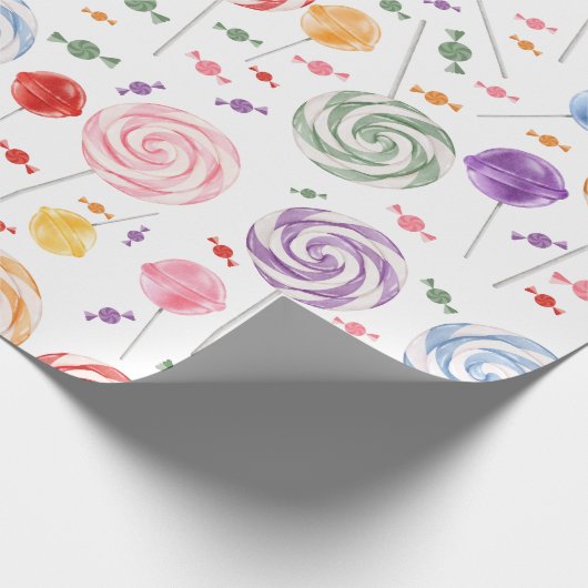 Lollipop Candy Pattern farbiges Wrapping Paper Geschenkpapier (Ecke)