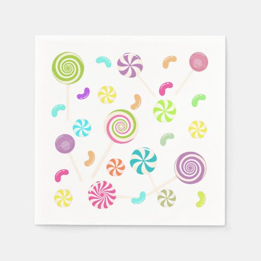 Lollipop Candy Pattern Paper Napkins Serviette (Vorderseite)