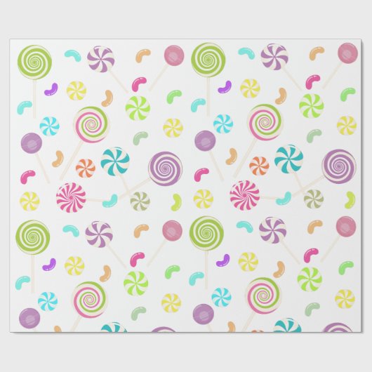 Lollipop Candy Pattern Wrapping Paper Geschenkpapier (Flach)