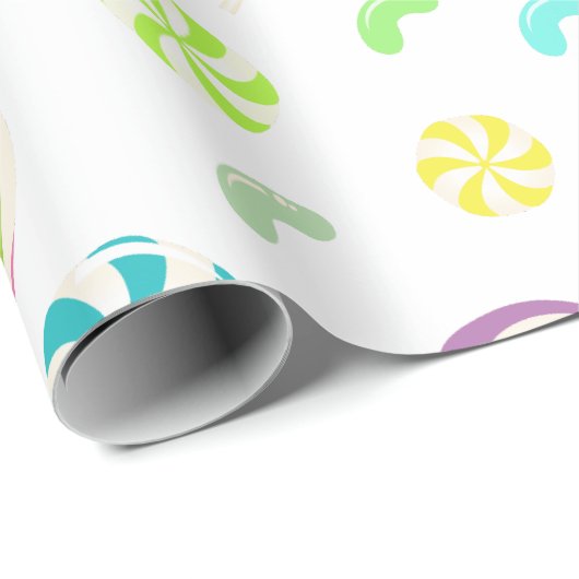 Lollipop Candy Pattern Wrapping Paper Geschenkpapier (Rolleneckpunkt)