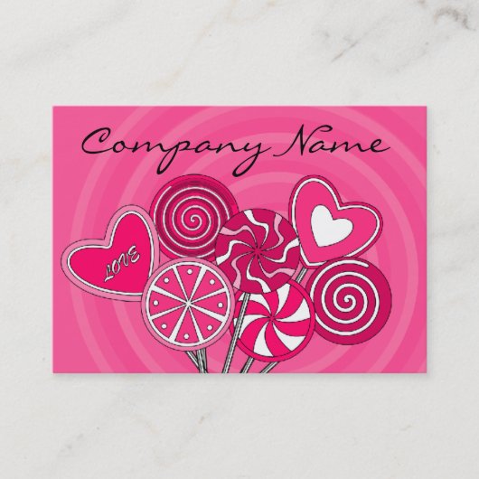 Lollipop Candy Shop Bakery Business Card Visitenkarte (Vorderseite)