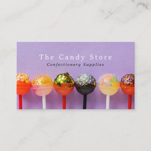 Lollipop Candy, Süßwaren Visitenkarte (Vorderseite)