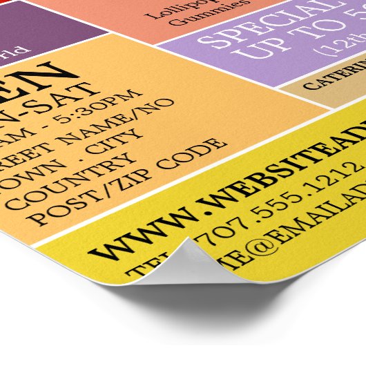 Lollipop Candy, Süßwarenartikel Werbung Poster (Ecke)