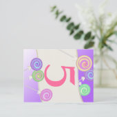 Lollipop Candy Tischnummer Card (Stehend Vorderseite)