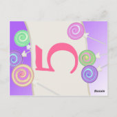 Lollipop Candy Tischnummer Card (Rückseite)