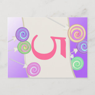 Lollipop Candy Tischnummer Card