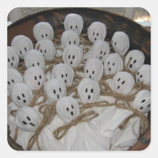 Lollipop Ghosts Quadratischer Aufkleber (Vorderseite)