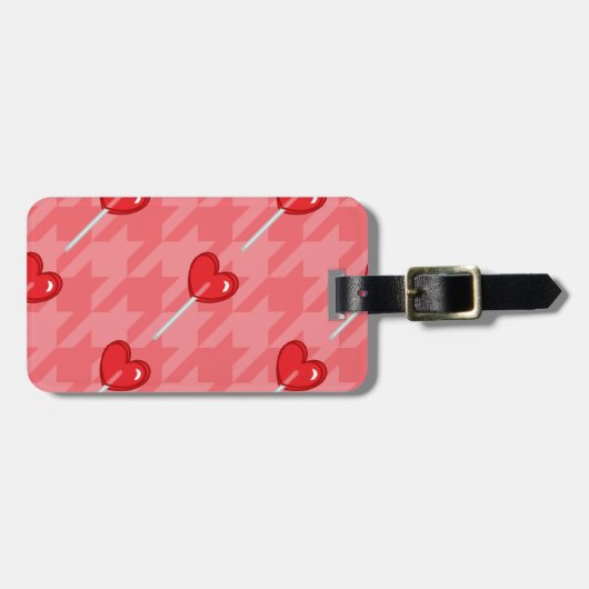 Lollipop-Hahnentrittmuster Gepäckanhänger (Vorderseite horizontal)