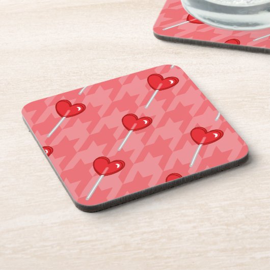 Lollipop-Hahnentrittmuster Untersetzer (Linke Seite)