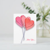 Lollipop Hearts Postkarte (Stehend Vorderseite)