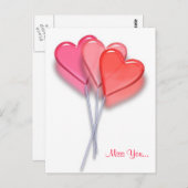 Lollipop Hearts Postkarte (Vorne/Hinten)