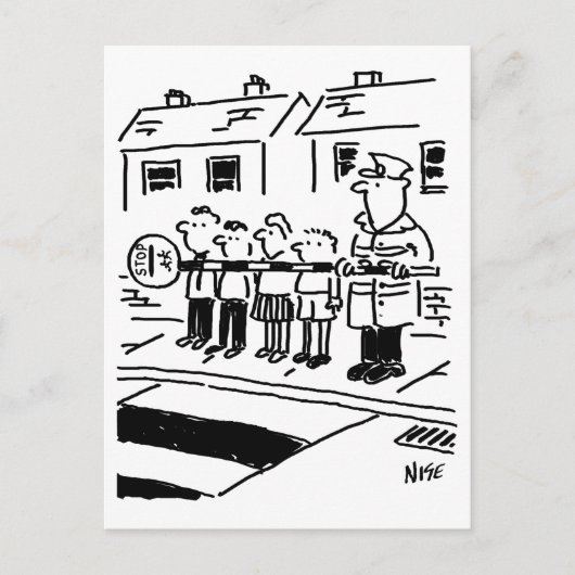 Lollipop Man benutzt Lollipop als Restraining Barr Postkarte (Vorderseite)