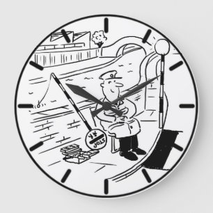 Lollipop Man fischen im Kanal Große Wanduhr