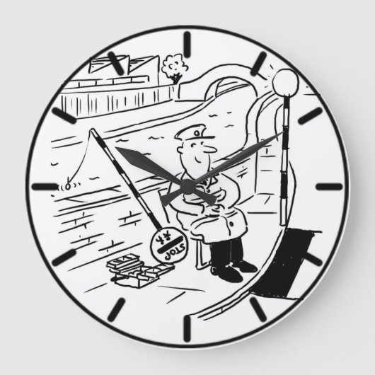 Lollipop Man fischen im Kanal Große Wanduhr (Vorderseite)