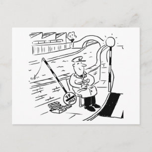 Lollipop Man fischen mit seinem Lollipop Postkarte
