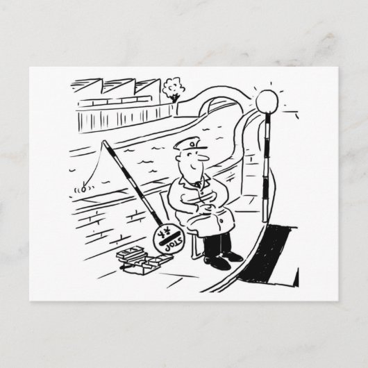 Lollipop Man fischen mit seinem Lollipop Postkarte (Vorderseite)