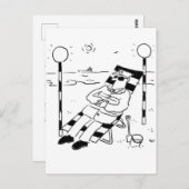 Lollipop Man ist Sonnenbaden. Surreal Postkarte (Vorne/Hinten)