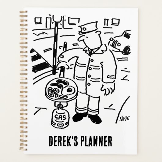 Lollipop Man kocht sein Frühstück. Funny Planer (Vorderseite)