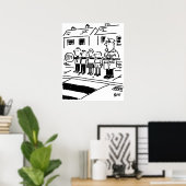 Lollipop Man nutzt Lollipop, um eine Barriere zu m Poster (Heimbüro)