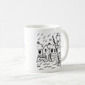 Lollipop Man Ruderboot in Flut mit Lollipop Kaffeetasse (VorderseiteRechts)