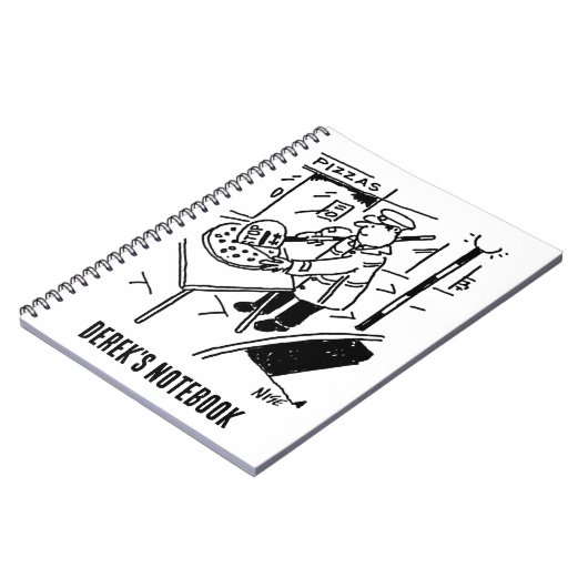 Lollipop Man schneidet eine Pizza Notizblock (Linke Seite)