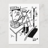 Lollipop Man schneidet eine Pizza Postkarte (Vorderseite)