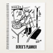 Lollipop Man schneidet Pizza Planner Planer (Vorderseite)