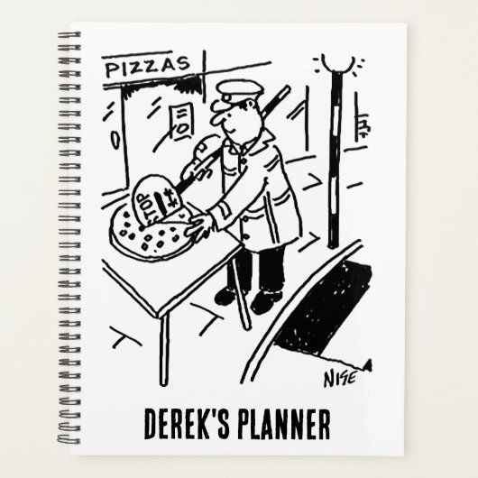 Lollipop Man schneidet Pizza Planner Planer (Vorderseite)