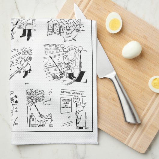Lollipop Man Selection of Funny Cartoon on a Geschirrtuch (Viertel Falte)